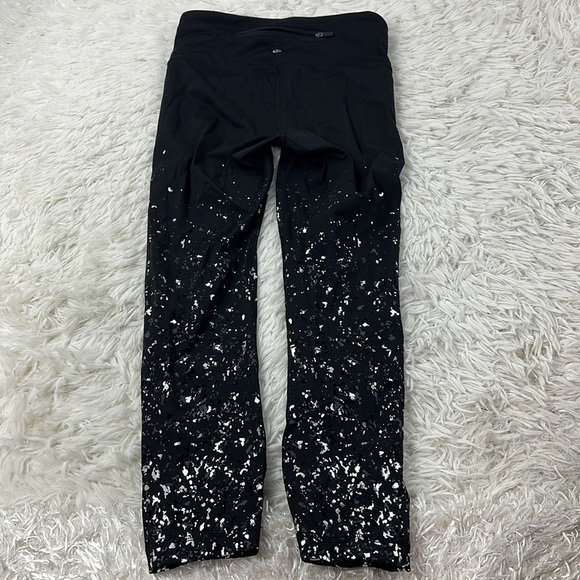 Lululemon Speed Wunder Mid Rise Crop 23" *Speckle Shine Black Deep Coal Silver - Picture 7 of 9